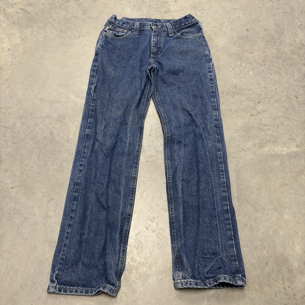 Carhartt Men's Jeans Blue Fire Resistant Straight Leg Size 30x32 Workwear